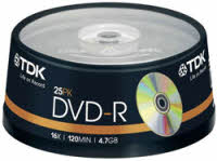 Tdk dvd-r 16x 25pack